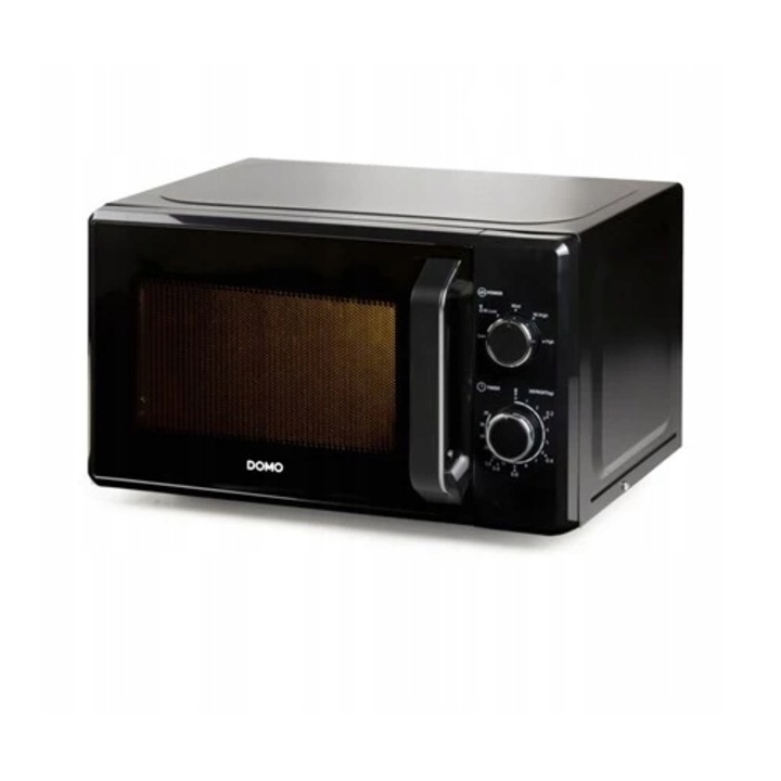 Cuptor cu microunde Domo, 20 l, 800 W, negru, dimensiuni 439x258x357 mm