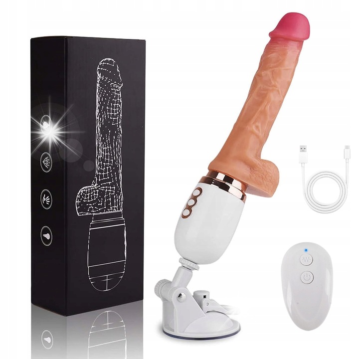 Вибратор Въртящ се за жени, 10 режима на вибрация, нагряване, 1,2 инча, 10,6 инча обща дължина, с вендуза