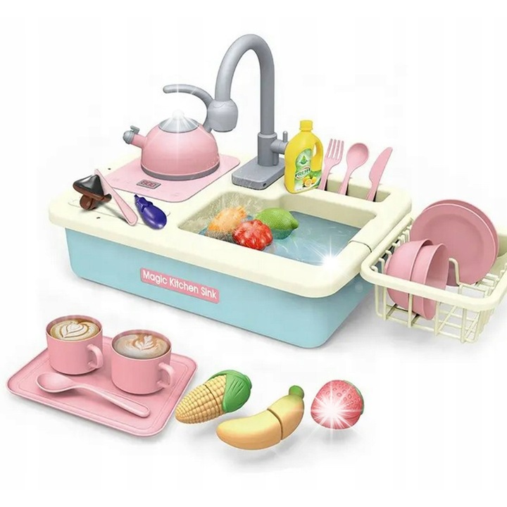 Woopie 2 az 1-ben mosogató gyerekeknek, kiegészítő készlettel, kék