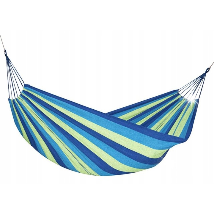 Двоен хамак за градина, 265x155см, устойчив материал, с калъф и 2 въжета за окачване