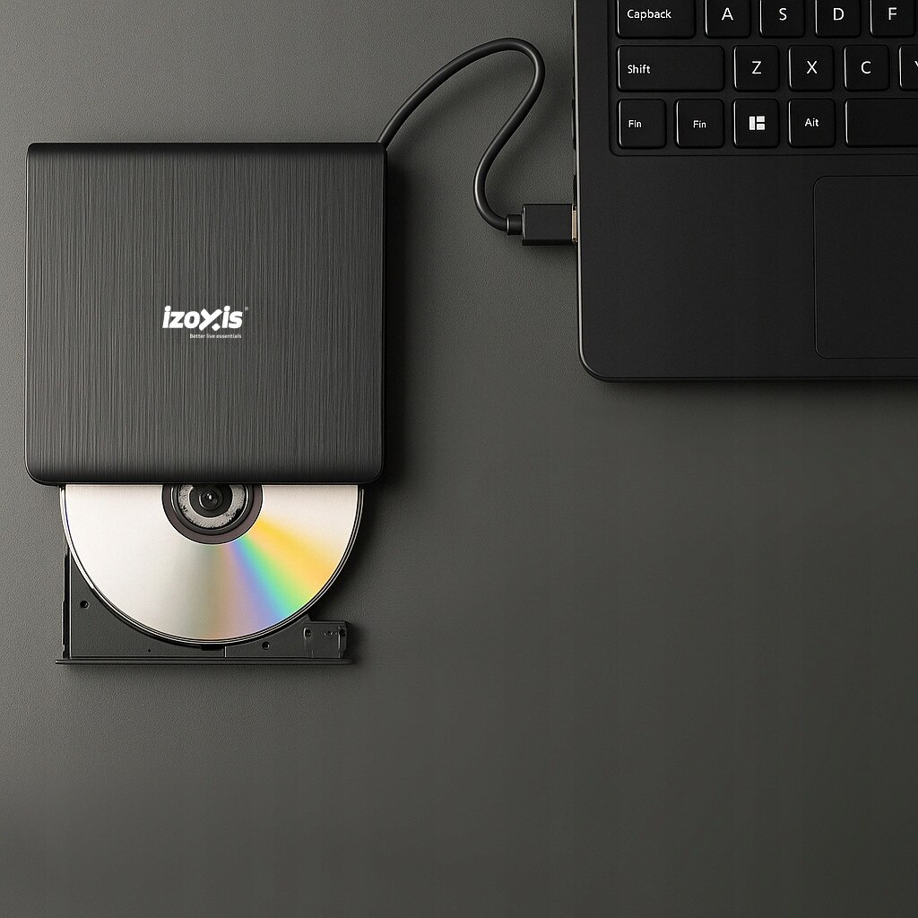 Unitate optica externa, IZOXIS, DVD RW USB, 14,6x14,5x2cm, negru