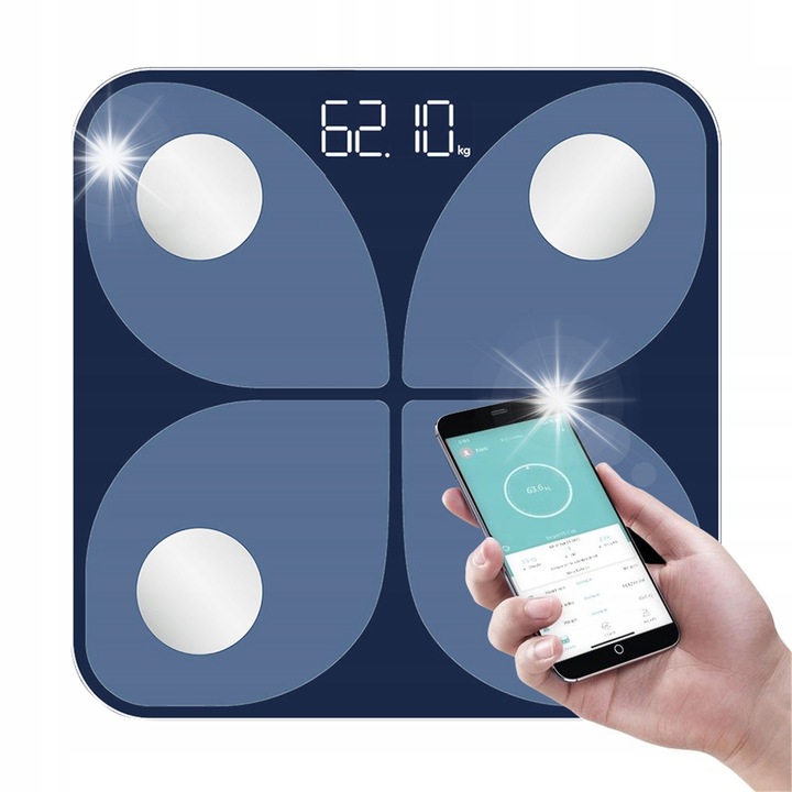 Кантар за тяло WAGA LAZIENKOWA ANALITYCZNA SLIM 180KG, 19 параметъра, 2 акумулатора