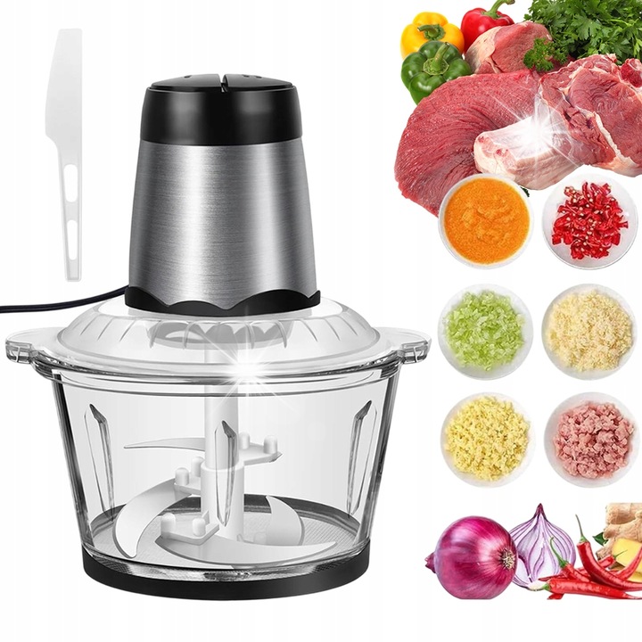 Blender kielichowy 3w1, 450W, 6 ostri, 3 naczynia, alb