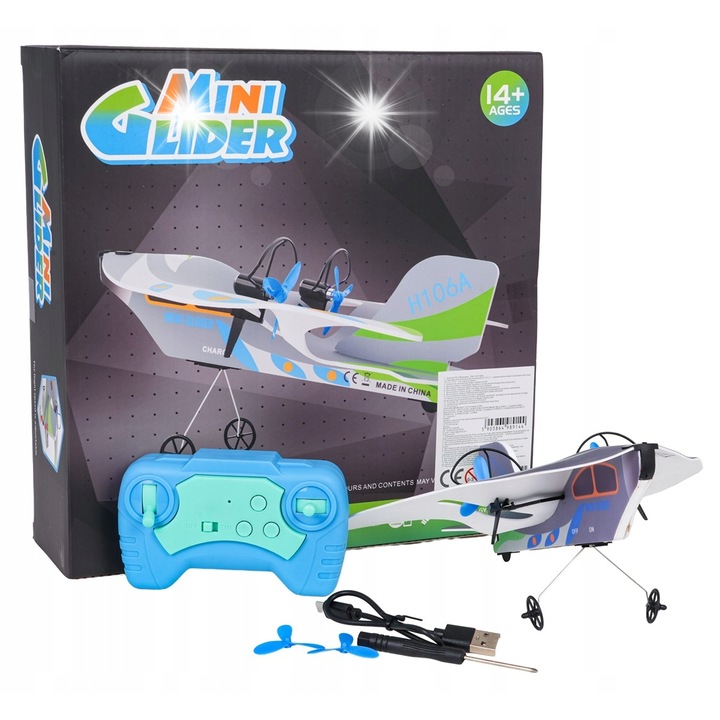 Avion de jucarie Ramiz MYSLIWEC cu lumini, 30x30cm