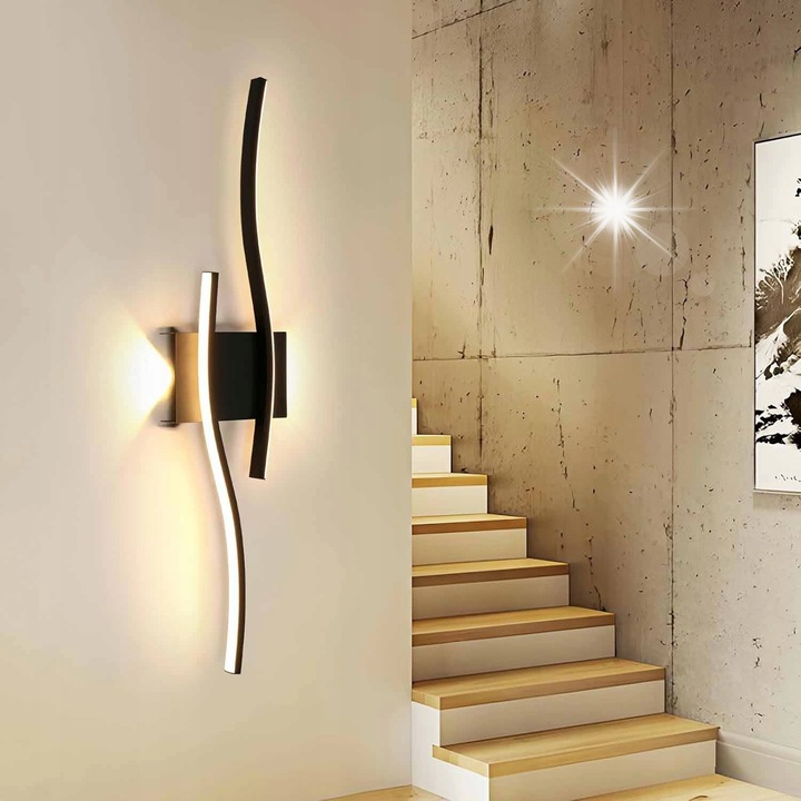 Аплик LED Bedee, модерен, 18W, черен, 59x15см, включен монтажен комплект