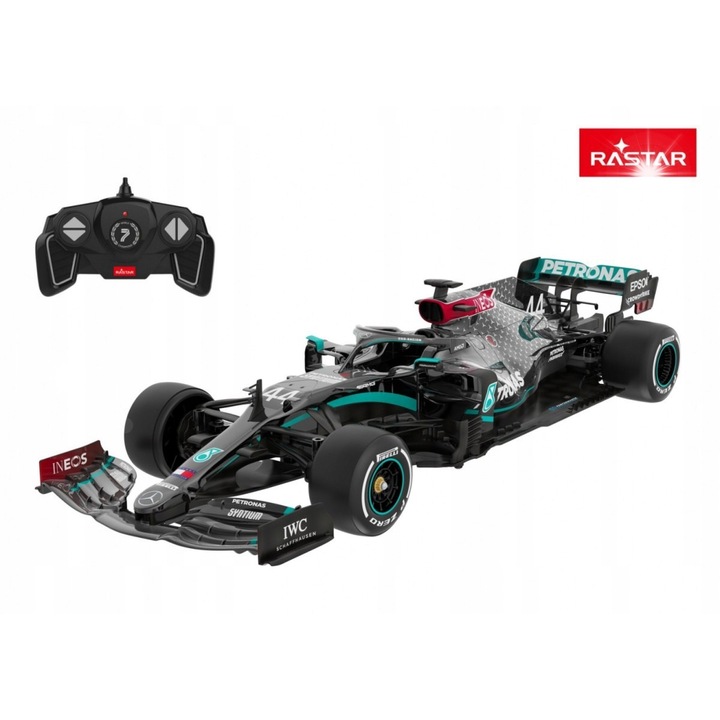 Rastar Mercedes-AMG F1 W11 távirányítós autó, 1:18, 32x12x6cm, pilótával és útmutatóval