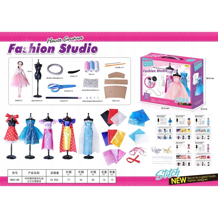 MALA PROJEKTANTKA babakészlet 5 babával és kiegészítőkkel