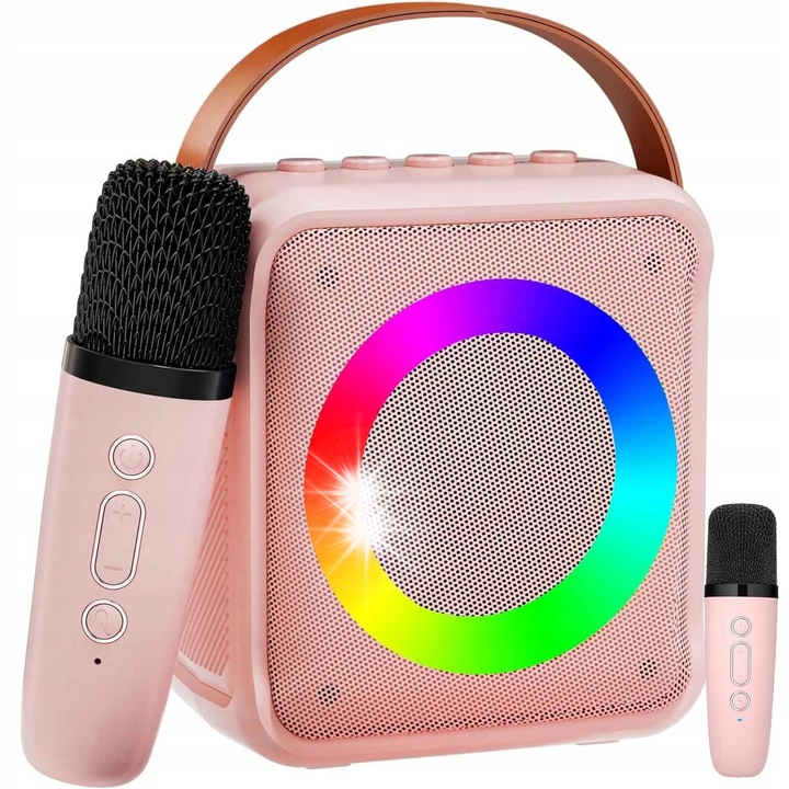 Hordozható karaoke szett mikrofonnal, Bluetooth, fekete és kék, 1200mAh