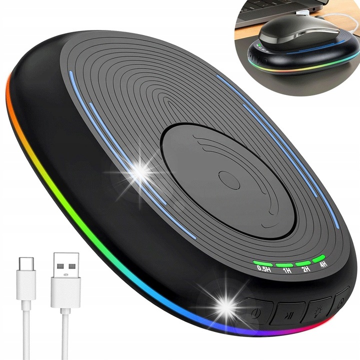 Egérmozgató időzítővel, fekete, 132x122x30,2mm