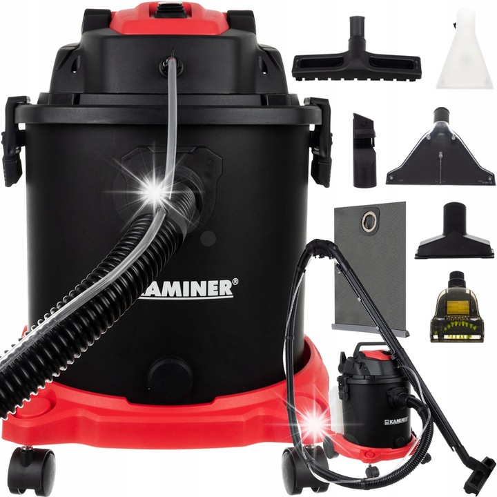 Аспиратор Kaminer 3 в 1, мокро и сухо почистване, 20л, 7,8кг, 46x36x32см