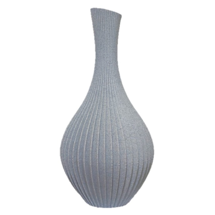 Vaza decorativa NINA, culoare gri tip granit, diametru 10.1 cm, inaltime 20 cm