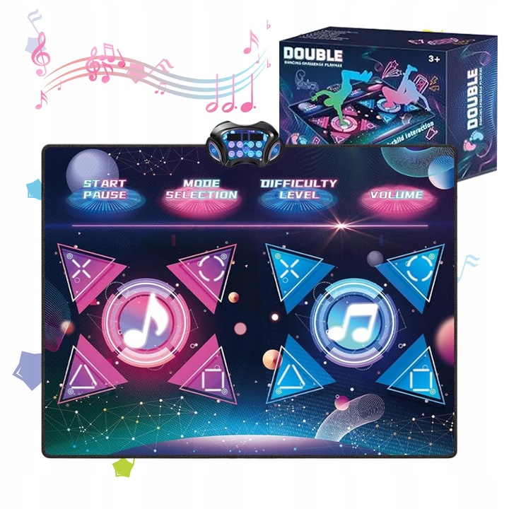 Covor interactiv pentru dans, 2 copii, LED, 12 grame