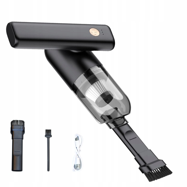 Aspirator auto portabil fara fir, 60.000 rpm, 3 duze, iluminare LED, 150 ml