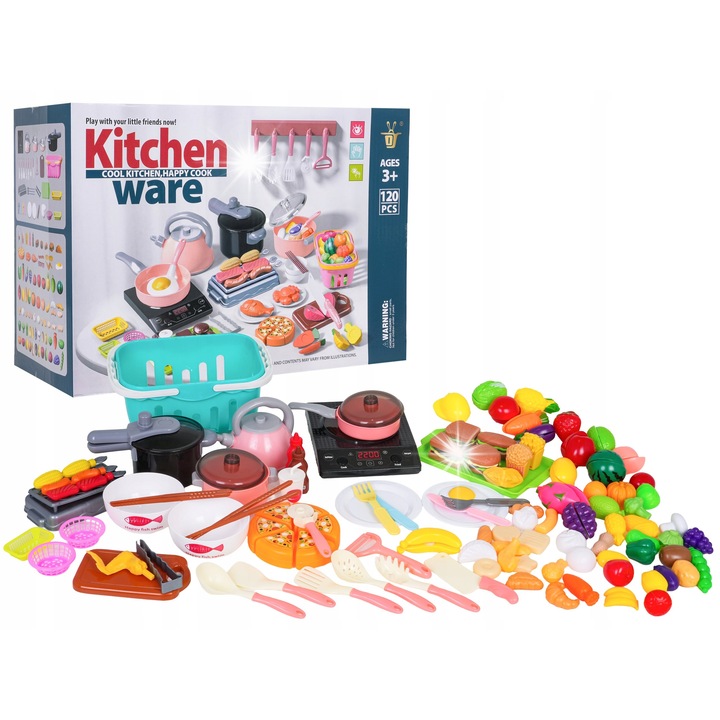 Gyermek konyhai kiegészítő készlet, Ramiz, 120 darab, tömítések, többszínű