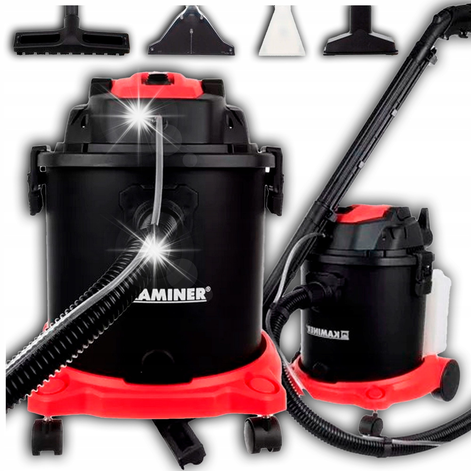 Aspirator industrial Kaminer 3 în 1 pentru tapiterie și covoare, negru