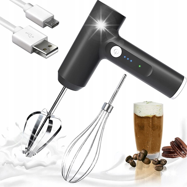 Kézi mixer, 3 sebességes, fekete, 2 keverőfejjel