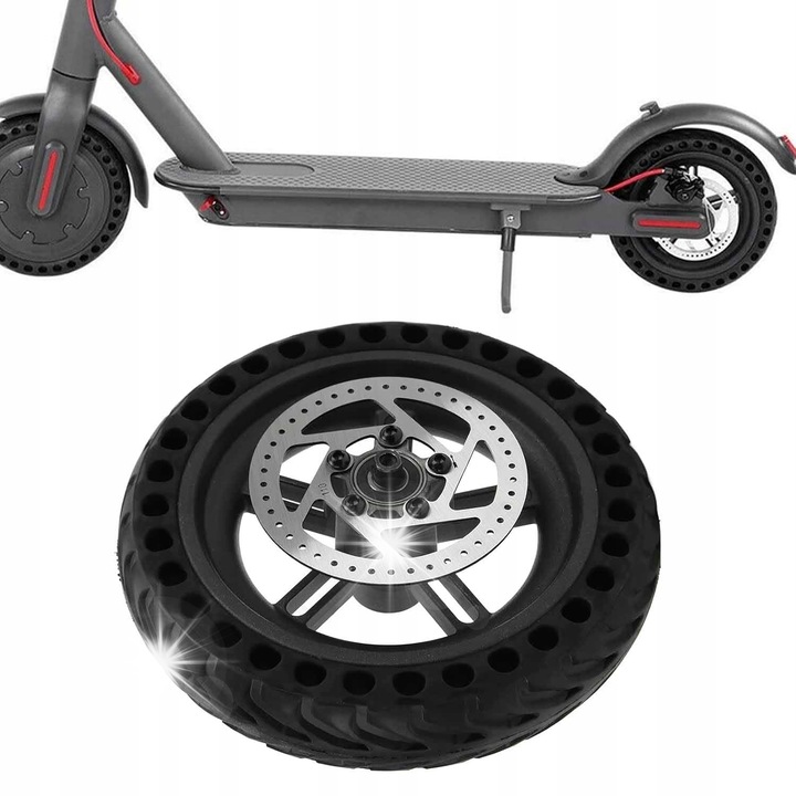 Комплект антиексплозивни гуми 8,5 инча за електрически тротинетки, черни, с включен спирачен диск