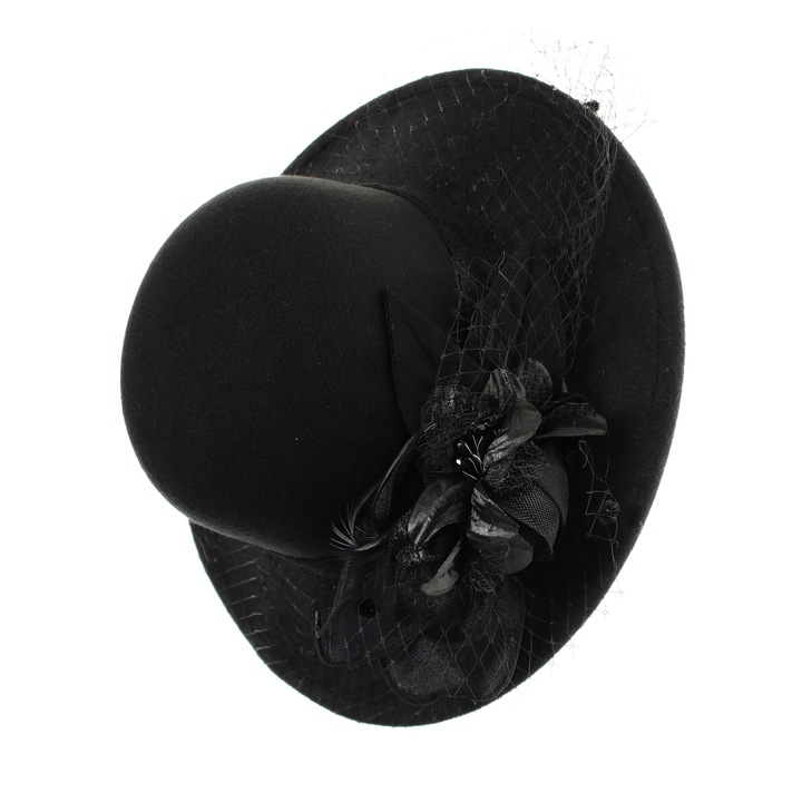 Női kalap, állítható, ButicCochet, 20% gyapjú 80% akril, Fekete - PAL1843