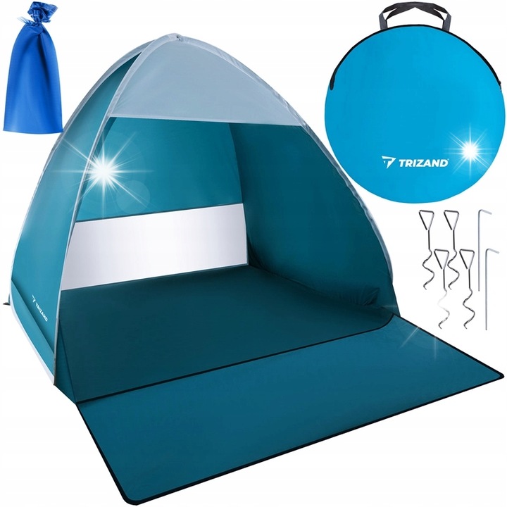 Trizand strandsátor, önfelállító, 2 személyes, rovarhálóval, 150x120x110cm, kék és fehér