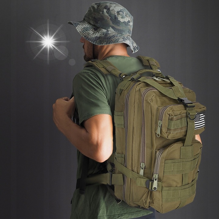 Trizand XL katonai hátizsák, 38L, zöld, 29x37x50cm