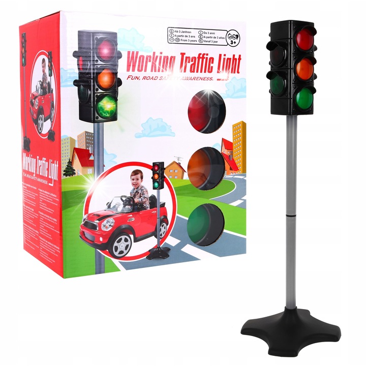 Ramiz interaktív jelzőlámpa szett, 72cm, 2 mód, 21,5x21,5cm, 3 évesnél idősebb gyermekeknek