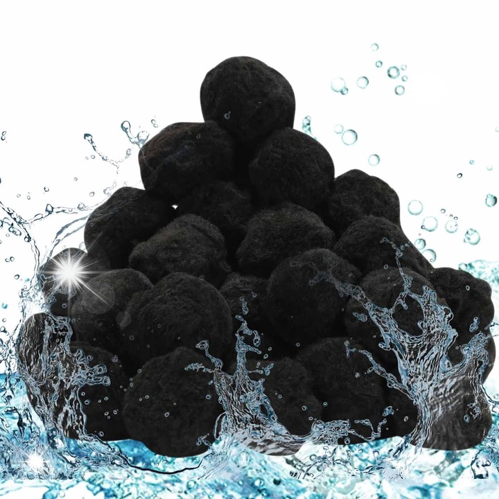 Bile filtrante Bedee 1400g, inlocuieste 50kg de nisip, 50mm, negru