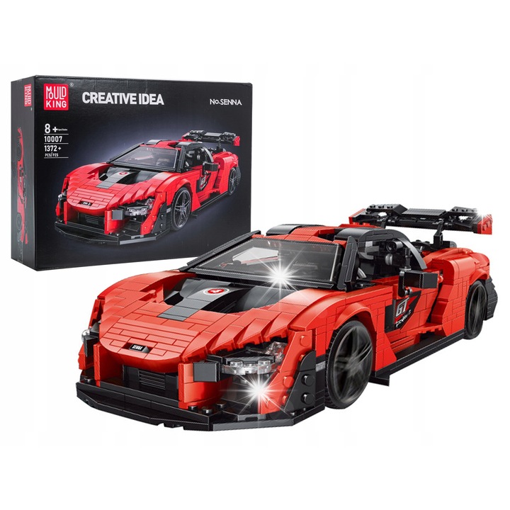 Конструктор Ramiz, спортна кола, 1372 части, отварящи се врати, многоцветен