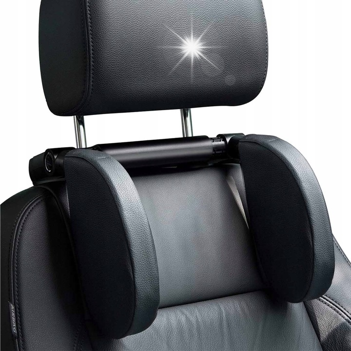 Tetiera auto, suport pentru cap, negru, 22x28x26cm, cu spuma cu memorie, reglabil 180°