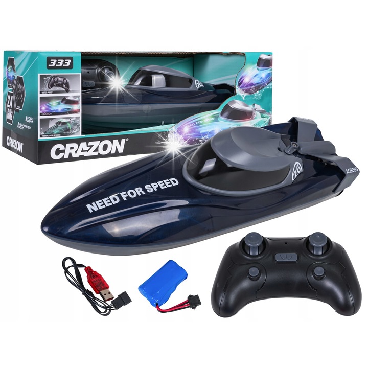 Лодка с дистанционно управление Ramiz, осветление, 30x15x10см