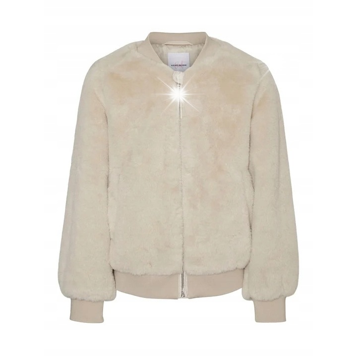 Детско яке, Vero Moda, Futerko, стандартна кройка, бежово, 116 CM