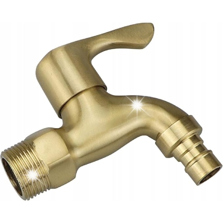 VEMUSE sárgaréz csap, kerti tömlő csatlakozó, 90x67mm, fényes felület