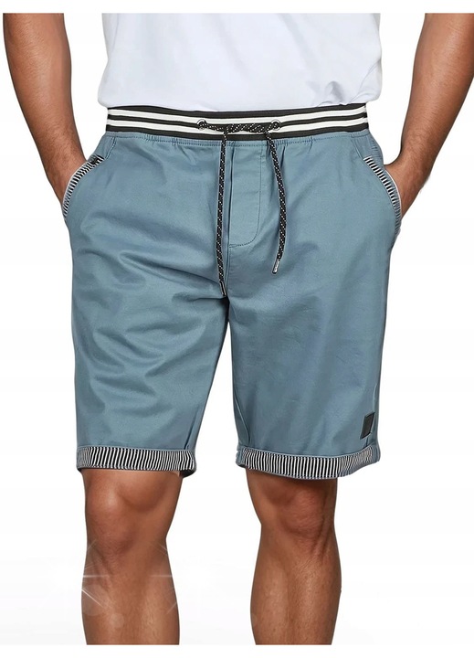 Pantaloni scurti barbati, bumbac, albastri, cu snur, 3XL INTL