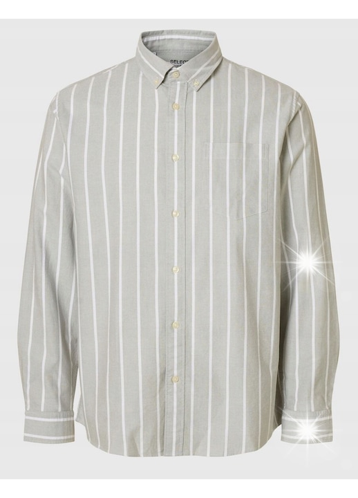 Férfi ing, Selected Homme, pamut, szürke