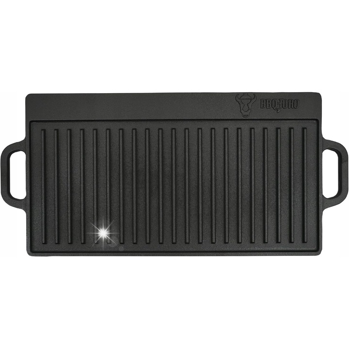 Placa grill din fonta cu manere, 50x23cm, pentru gratar