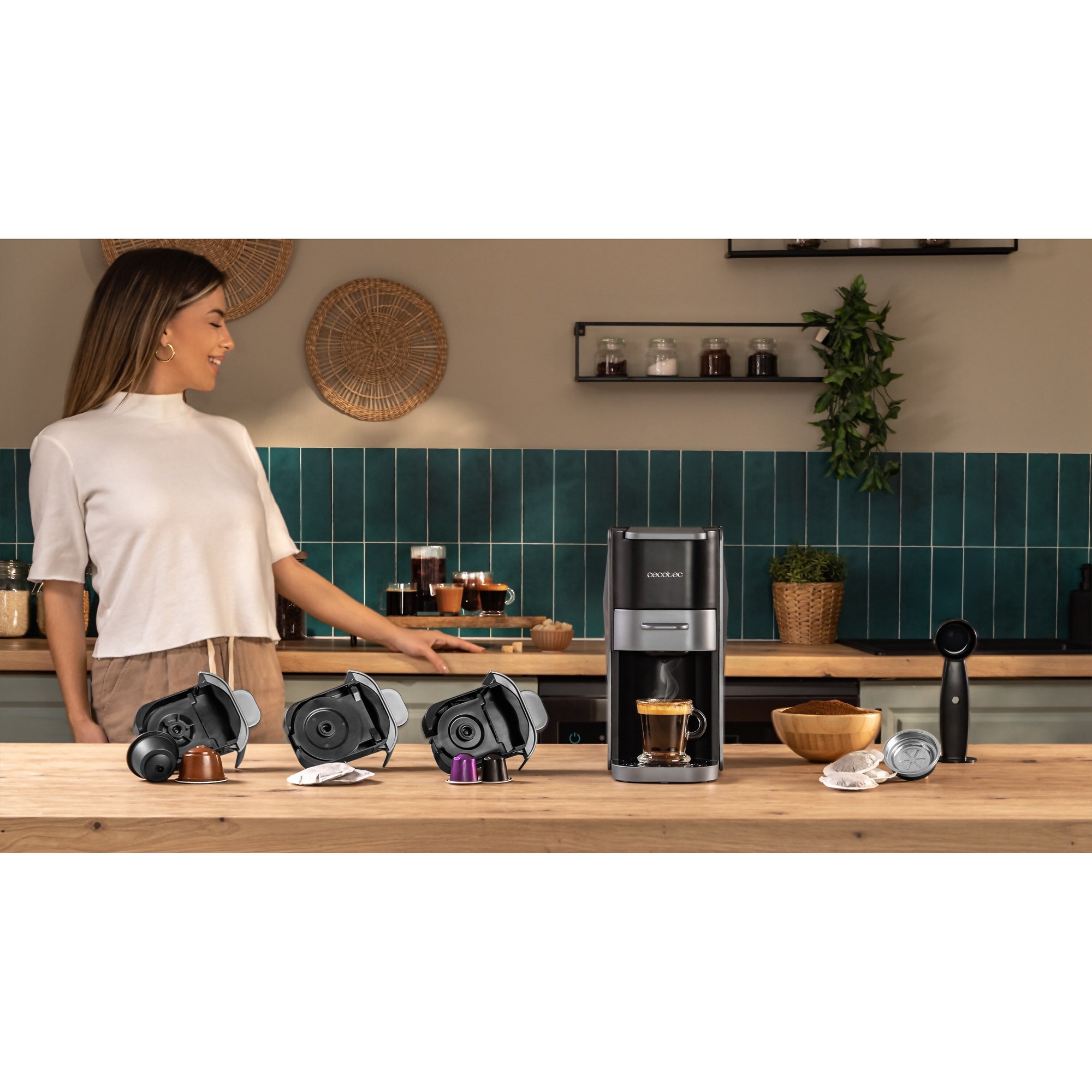 Cafetieră CECOTEC Freestyle Compact, inox, 1000 W, 1.25 l, negru