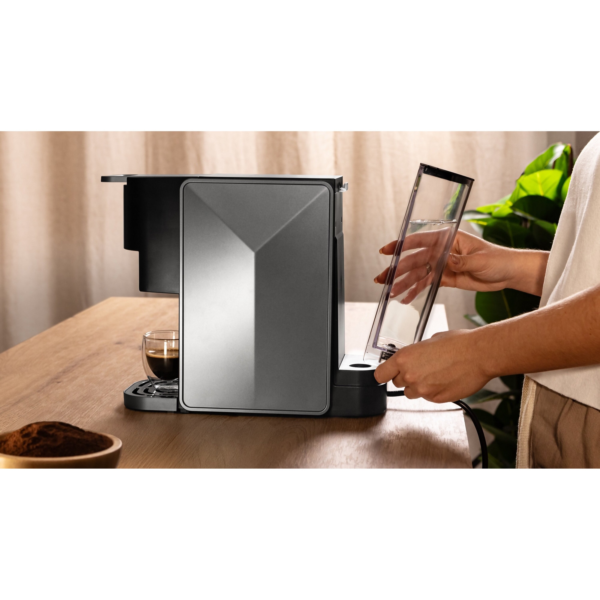 Cafetieră CECOTEC Freestyle Compact, inox, 1000 W, 1.25 l, negru