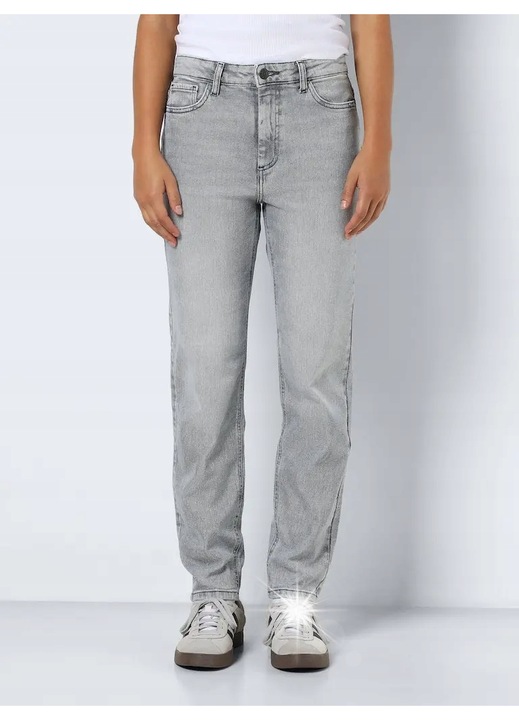 Дамски дънки Noisy May slimfit, висока талия, сиви, удобни, W28-L32 US