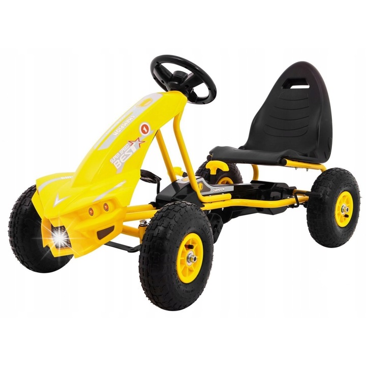 Детски картинг Ramiz, модел Champion, с помпащи се гуми, размери 114x59x63cm, тегло 14kg