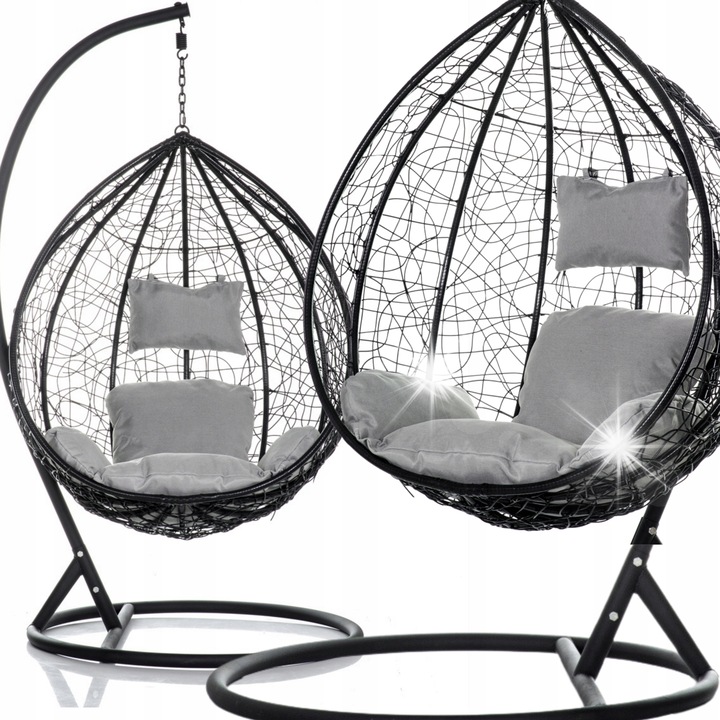 Függő fotel Bacoli, modern design, szürke, 115x105x75cm