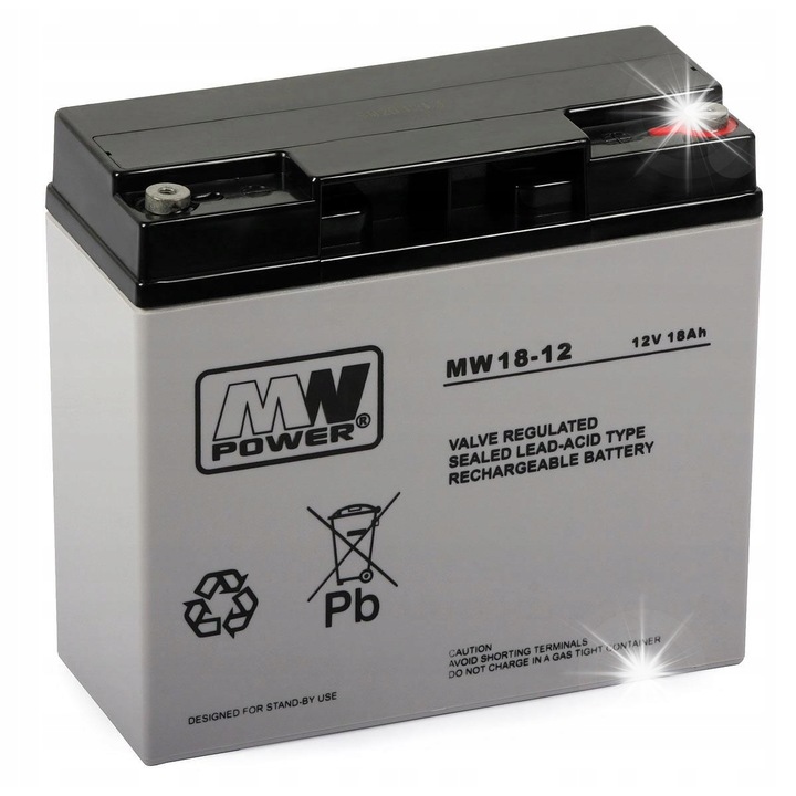 Акумулатор 12V, 18Ah, 181x77x167mm, за резервни захранващи системи