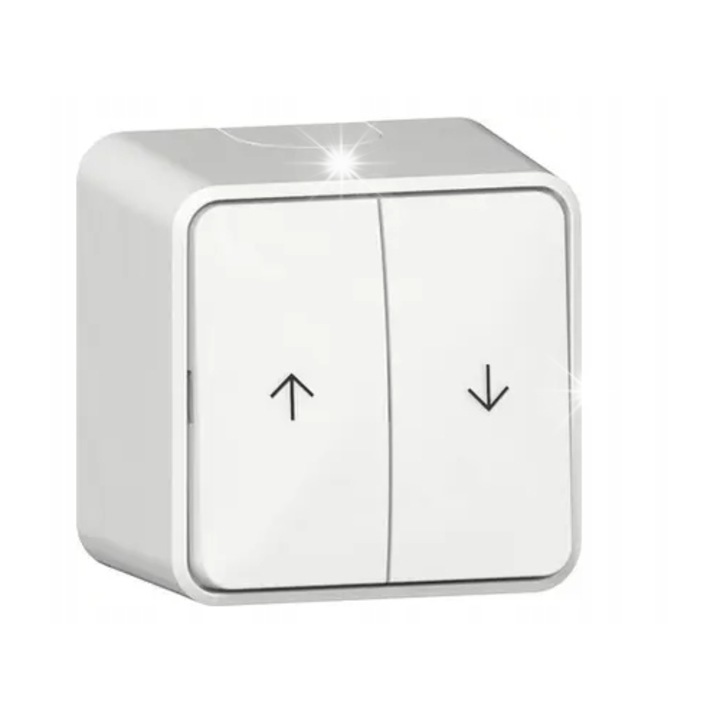 GIRA 3158 13 dupla kapcsoló, fehér, redőnyök és egyéb elektromos berendezések vezérléséhez