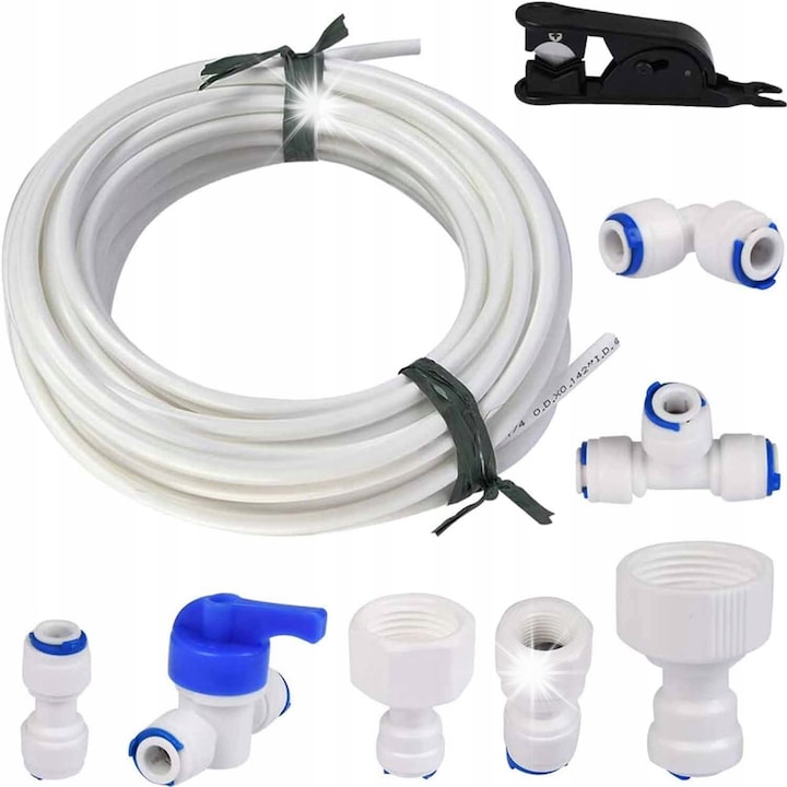 Комплект маркуч 1/4" за свързване на вода към хладилник, 15M, 4mm x 6,3mm, многоцветен