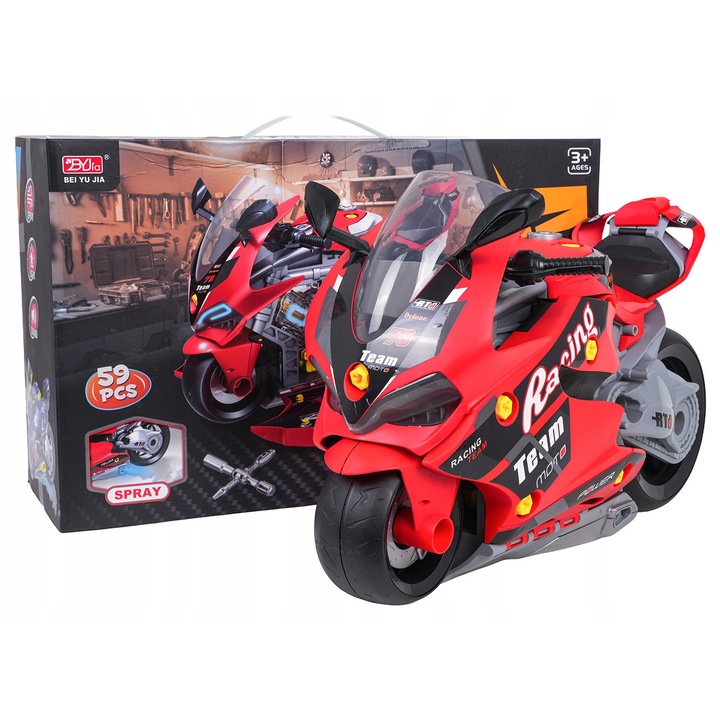Motocicleta de jucarie, Ramiz, sunete si lumini, multicolor
