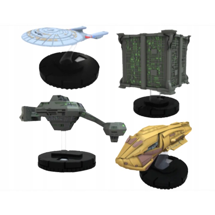 Star Trek Tactics 3. széria társasjáték kezdő készlet, 4 hajó, többszínű