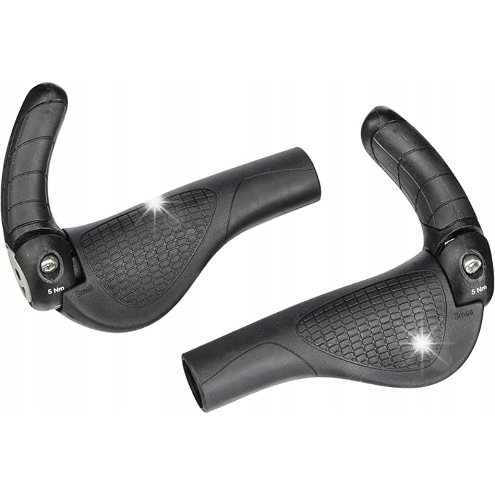 Mansoane bicicleta RBRL EGS-1, ergonomice, 145mm, 10Nm, set 2 bucati, Kraton, multicolor