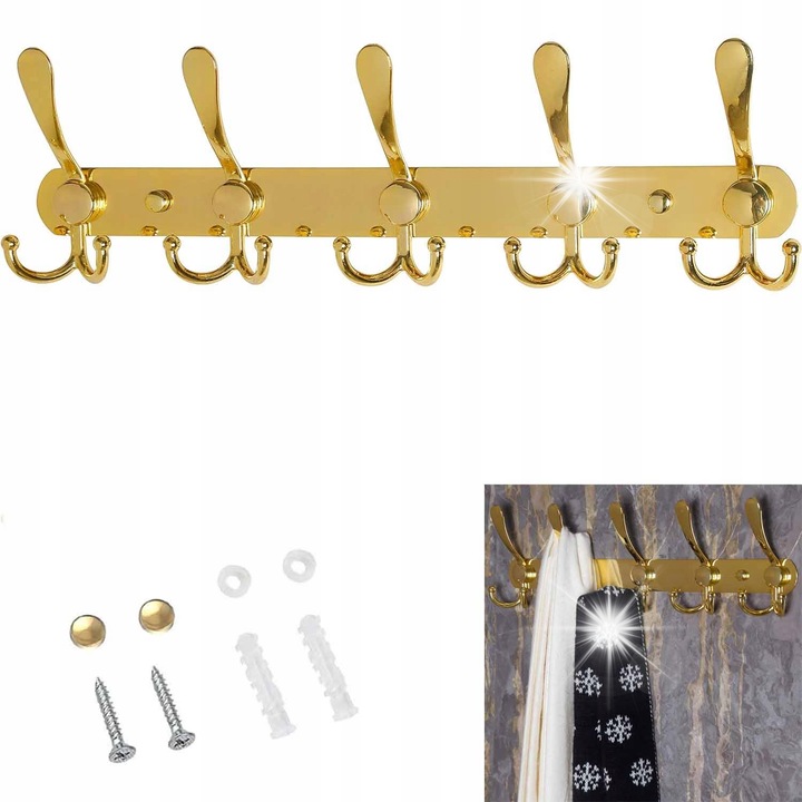 Cuiere, bidé, fali akasztó, inox, 40,5cm, arany