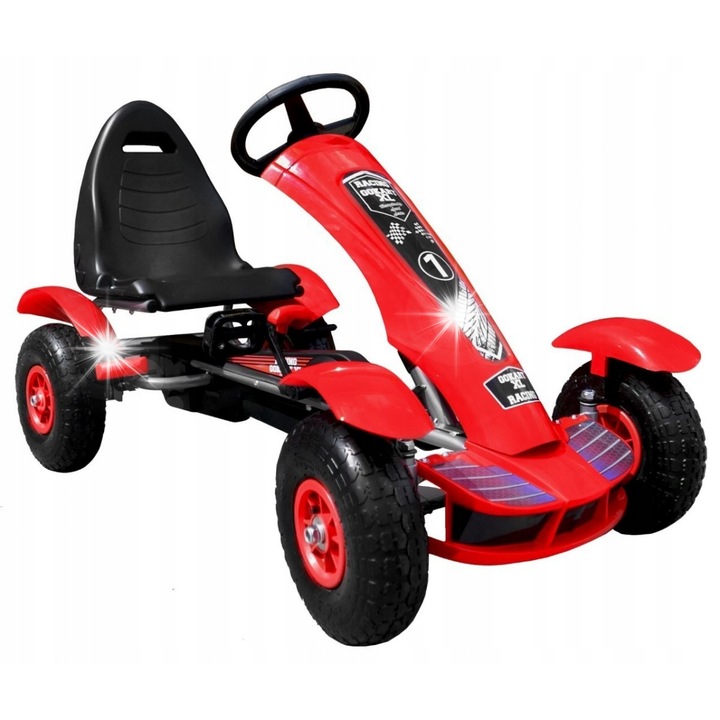 Детски картинг Ramiz, помпащ се, със спирачка, 106x61x85см, 50кг, многоцветен