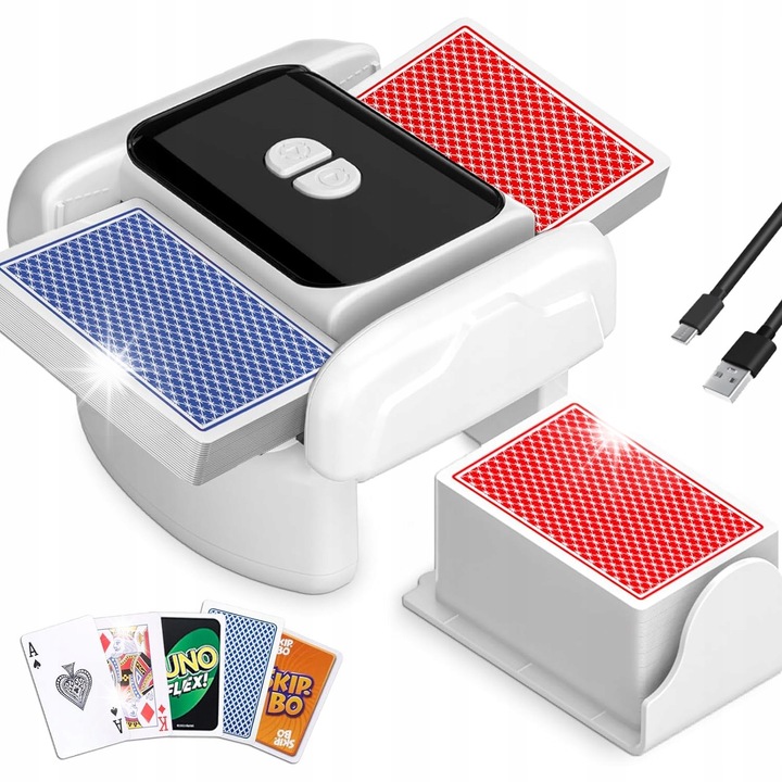 Комплект за покер, автоматична маса за разбъркване на карти, 30x20x10см