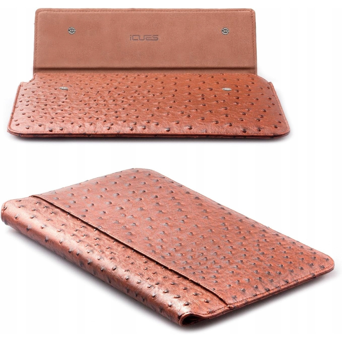 Etui laptop, iCues Piquante, pentru MacBook Pro si Air 13", 11,6"-14", imitatie piele strut, compact