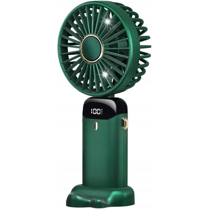 N15 hordozható ventilátor LED-del, 5 sebességfokozat, 188x90x46,5mm